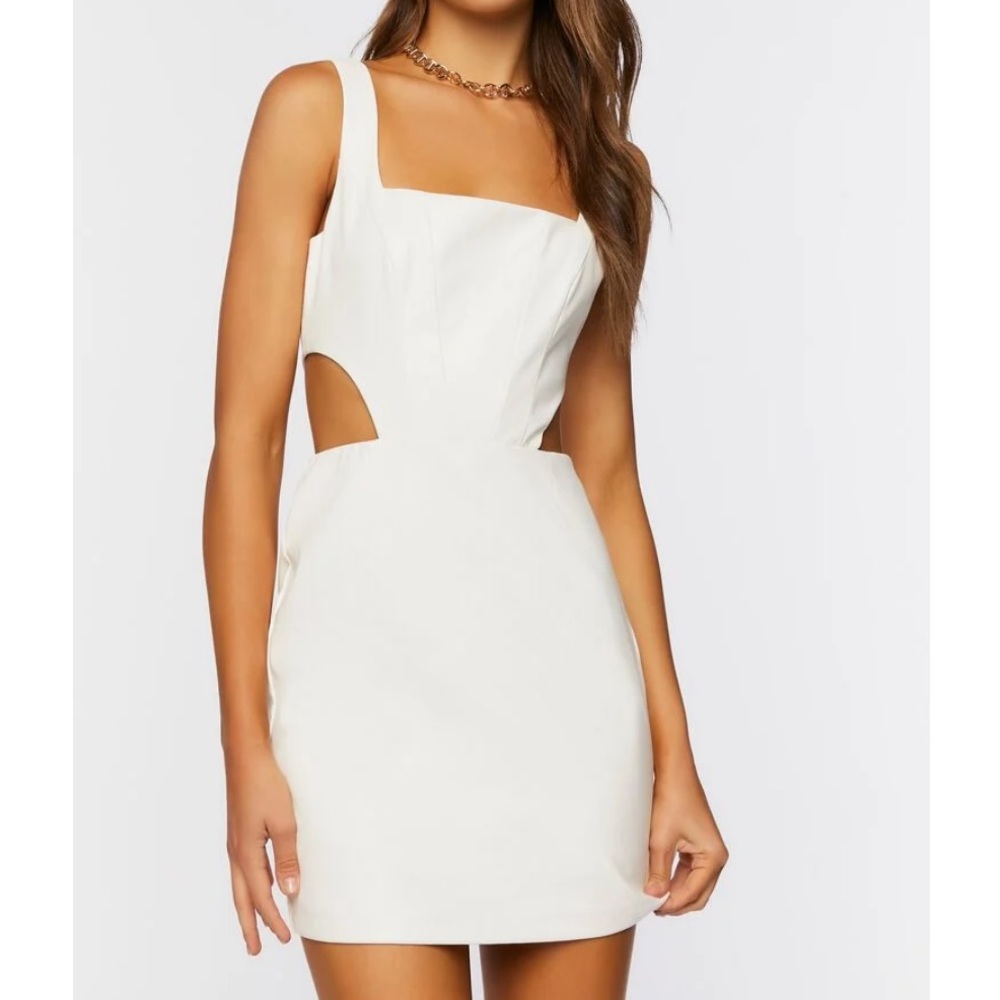 Faux Leather Cutout Mini Dress